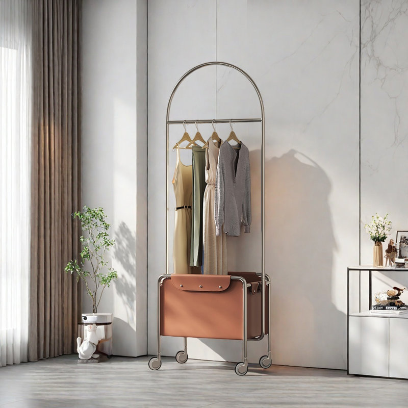 Luxury Coat Rack with Dual Storage & Mobility