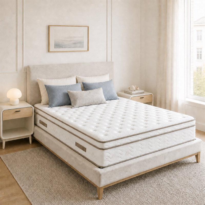 Matelas hybride mi-ferme 12 po avec ressorts ensachés individuellement, isolement de mouvement et mousse certifiée CertiPUR-US®