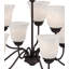 Lustre suspendu en bronze antique à 9 lumières avec abat-jour en verre albâtre Kim V2269 Hammond-24080875