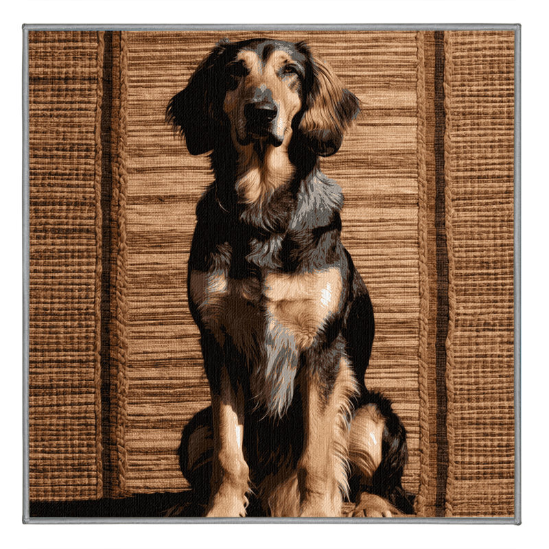  Tapis lavable irlandais Wolfhound Dogs, Carré 5 pi