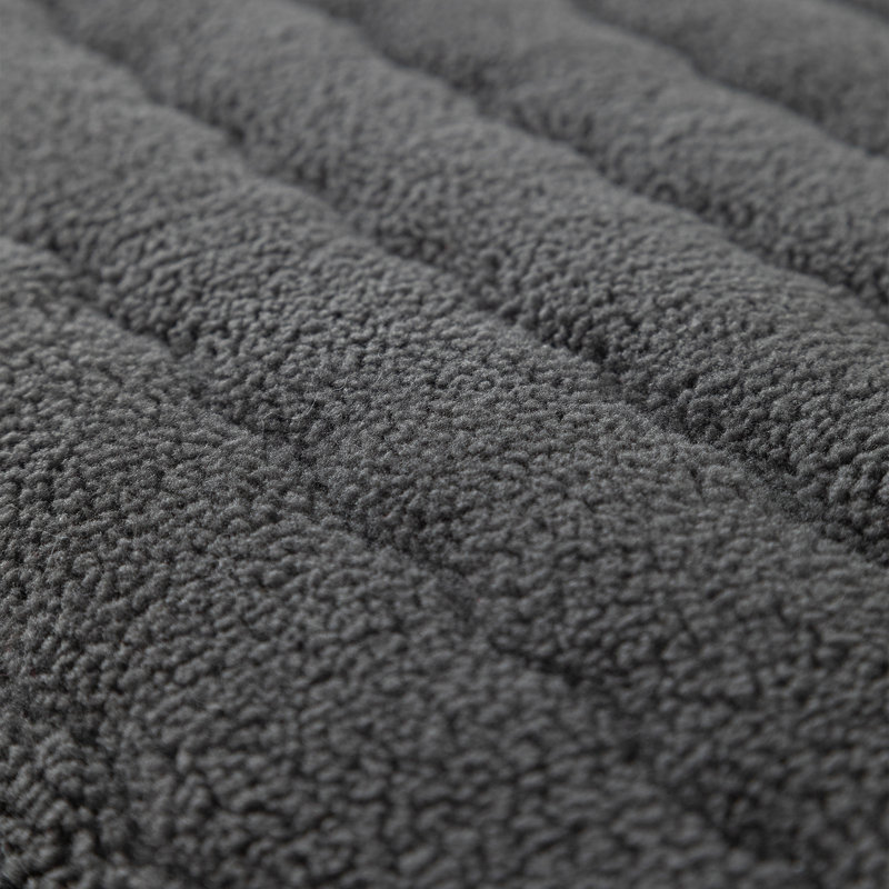 Housse pour canapé à coussins carrés en sherpa à texture douce, Causeuse - l 71 po x P 27,6 po, Gris foncé