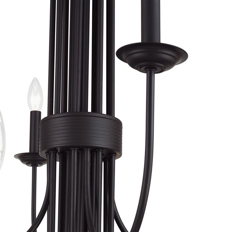 12 Light Bronze Large 2-Tier Chandelier, 24, Bronze