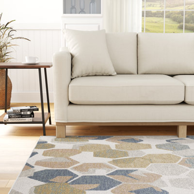Tapis bleu marine / crème Brazell