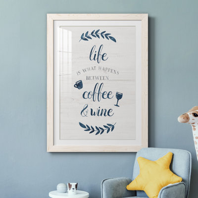 Entre café et vin - Cadre photo, art textuel sur papier