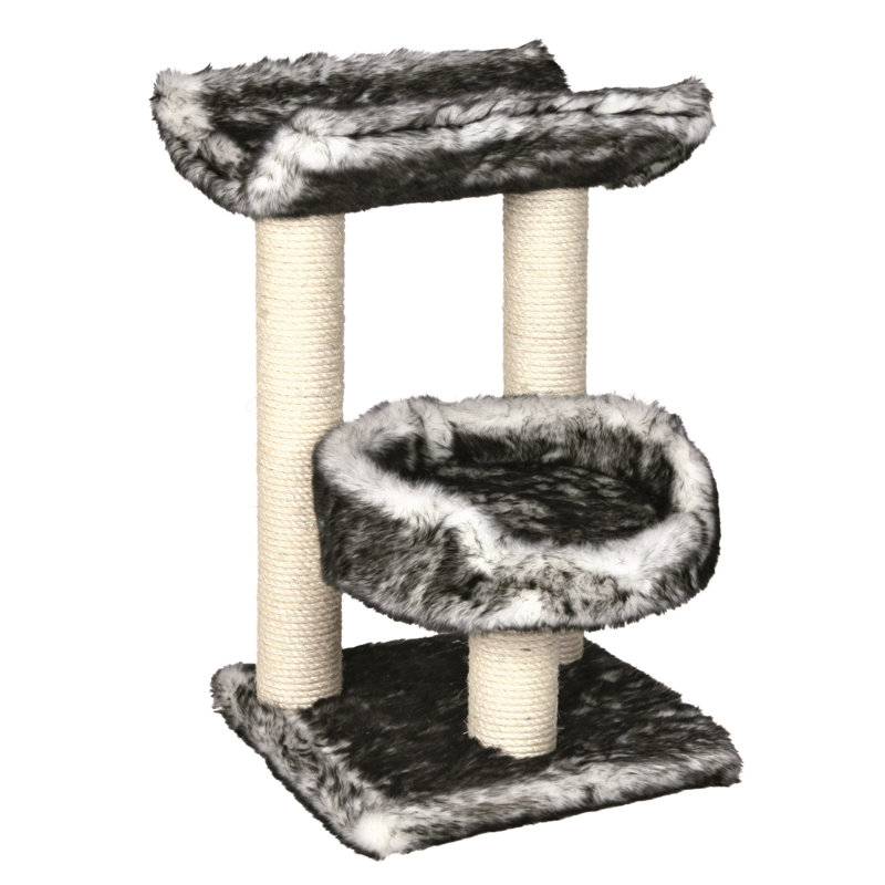 25"  Cat Tree, Black/White