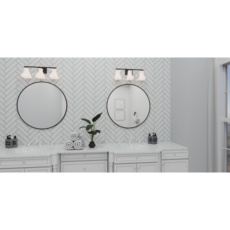 Annecia 3-Light Matte Black Bath Light