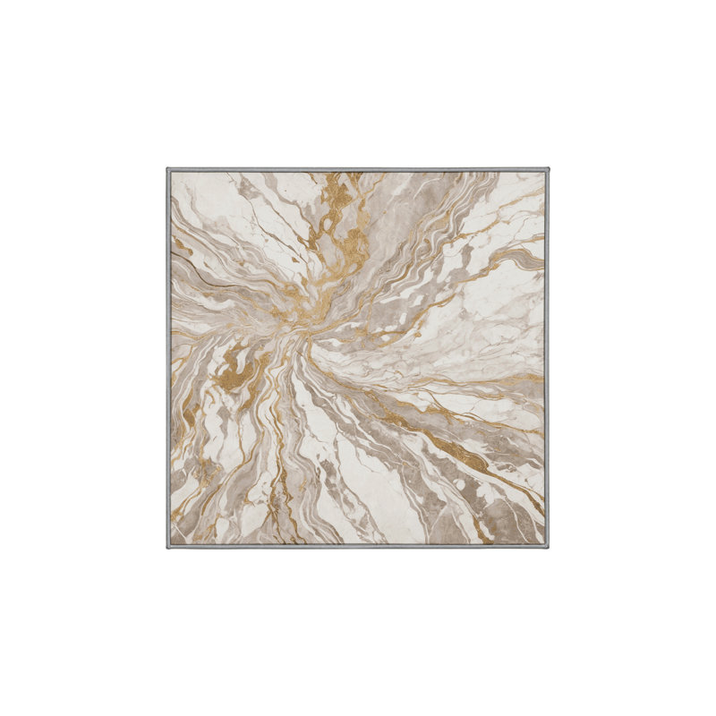 Machine Washable Gray Area Rug, Square 3'