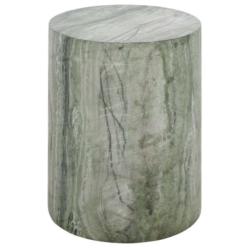 Aurielle Cylinder Accent Table, Green Marble