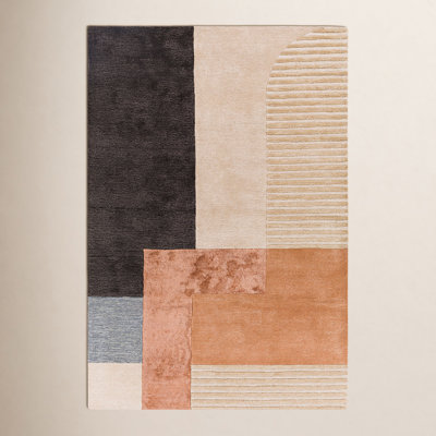 Mora Hand Tufted Beige/Rose/Charcoal Rug