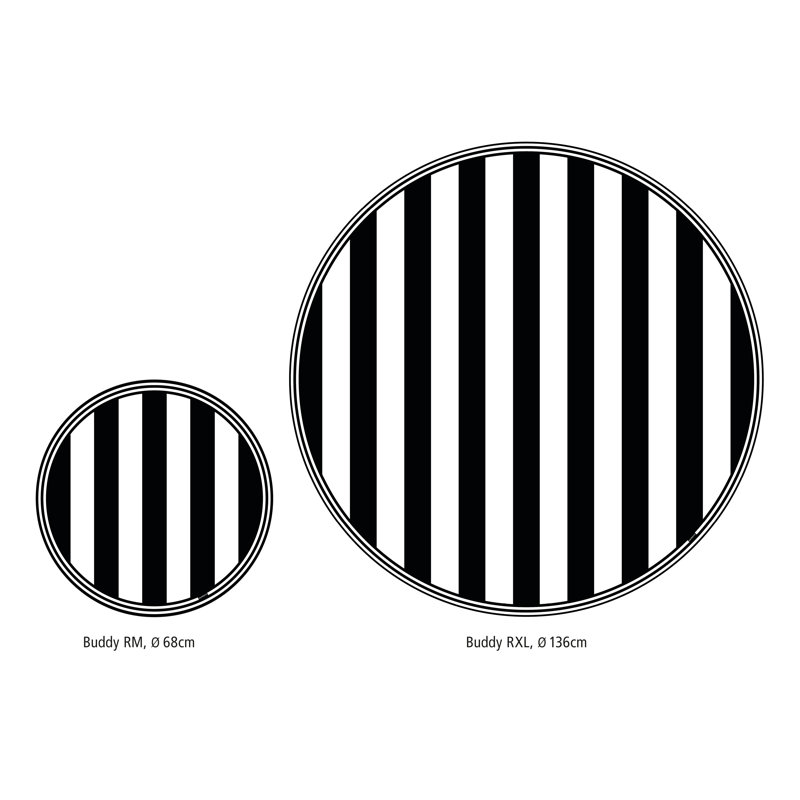 Keough Non-Slip Striped Indoor Doormat, Round 68cm