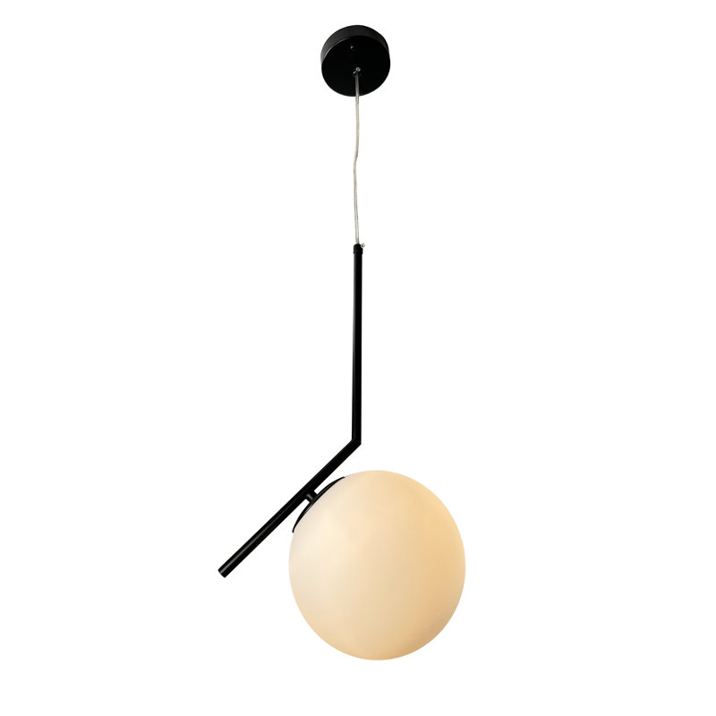 Luminaire suspendu sphère 1 lumière Mertens, Noir mat