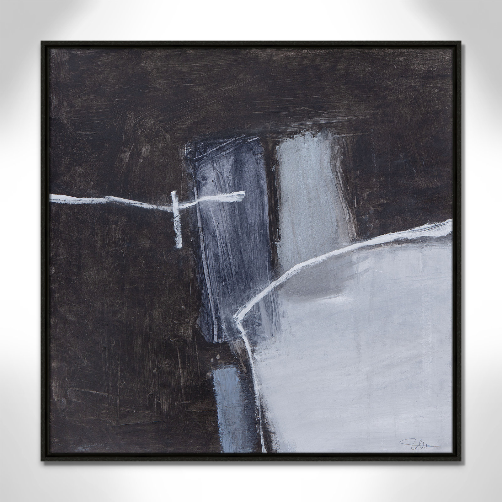Graphite Gemstones Collection "Graphite Gemstones I" Print, 31.5" H x 31.5" W, Espresso