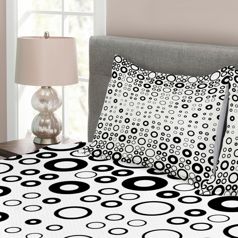 Modern & Contemporary Geometric Shapes Coverlet, King Coverlet + 2 Shams