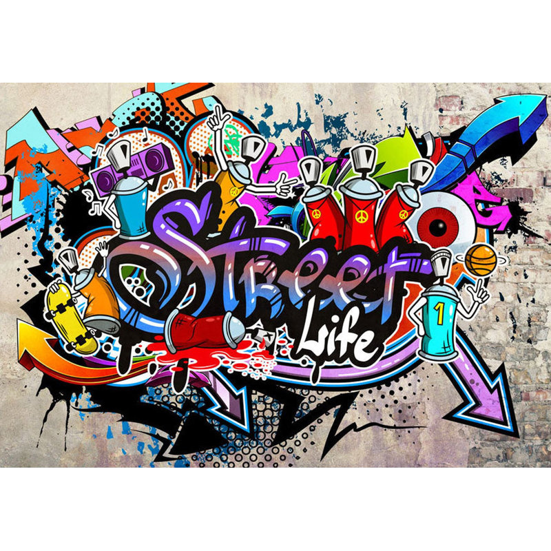 Murale Peel & Stick Street Art - Jeu de rue, L 110 po x l 154 po