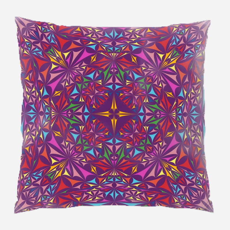 Geometric Microsuede Reversible Throw Pillow