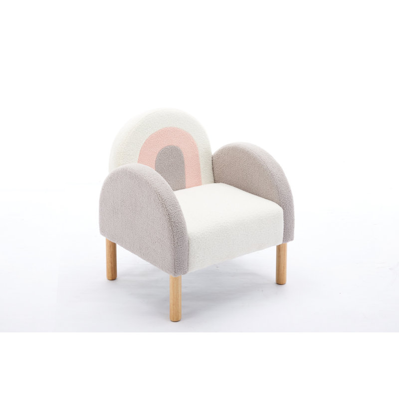Chaise confortable avec accents et base arc-en-ciel - Idéal pour les petits espaces Structure en bois massif multicolore, rembourrage confortable, décoration