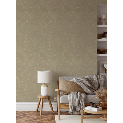 Minimalist Faces Textured Look Peel And Stick Wallpaper