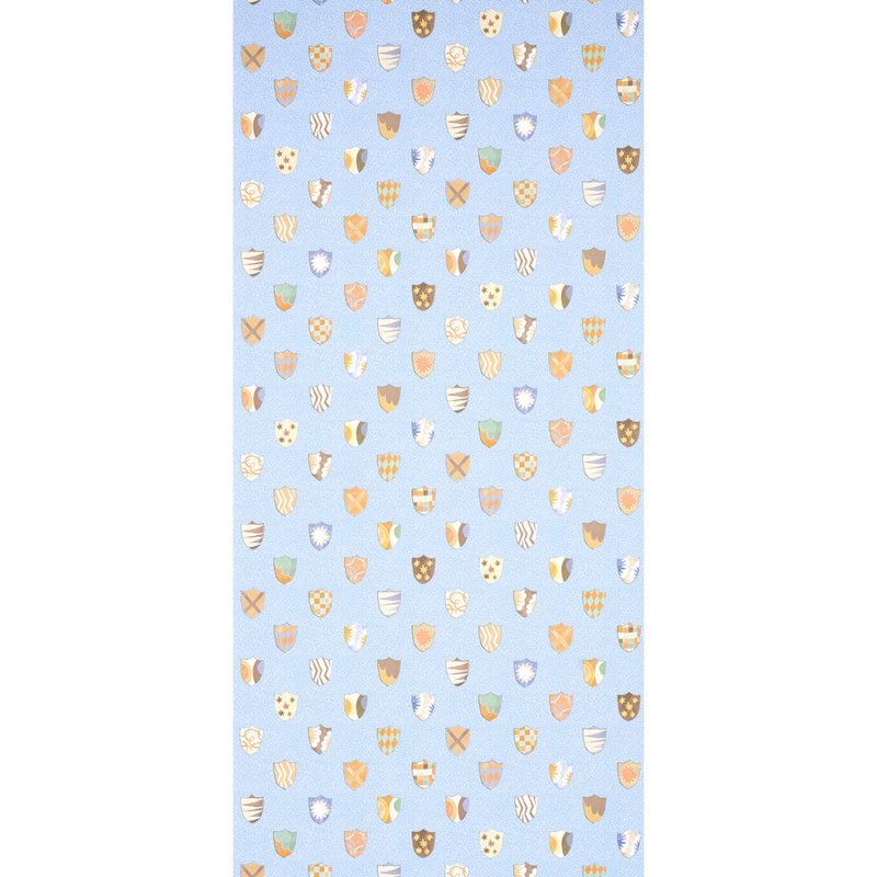 Papier peint héraldique Schocalacher x Happy Menocal, Bleu Oxford