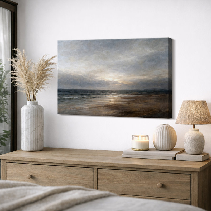 Moody Coastal Shoreline, H 24 po x l 36 po x P 1,5 po, Toile tendue