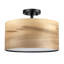 14 po Plafonnier cylindrique semi-encastré 2 lumières en placage de bois-115660153