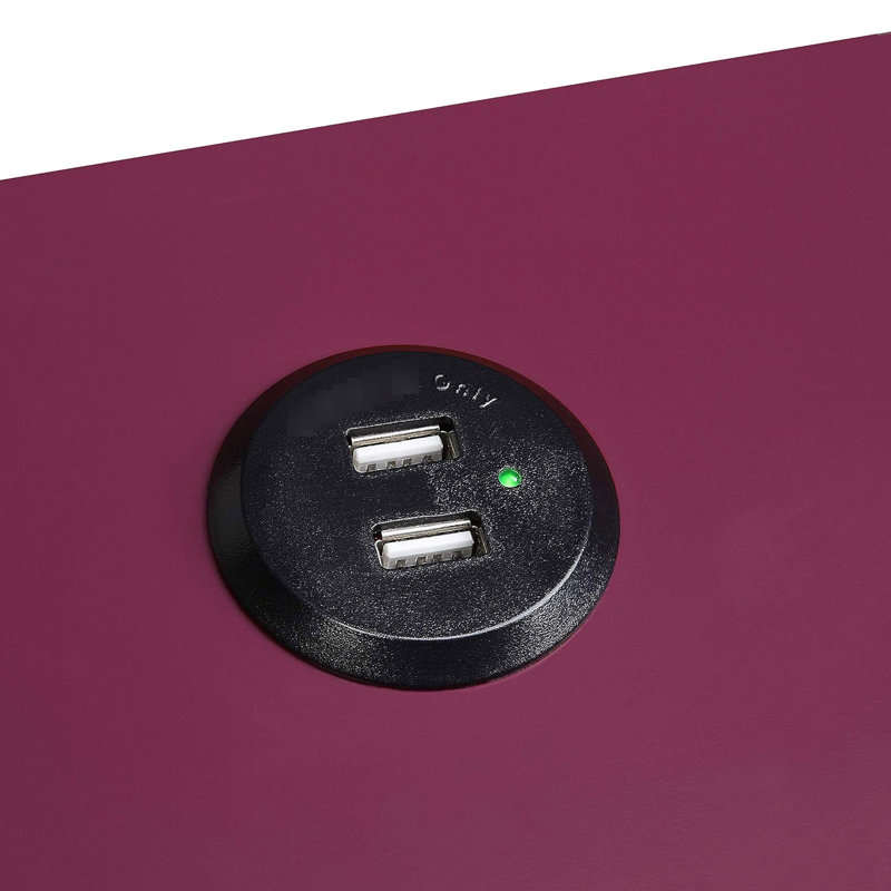 Table d'appoint rectangulaire en noir et bourgogne Charging