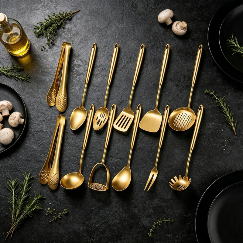Excellent Cooking Gadgets Tools Set, Stainless Steel Cooking Utensils 12 Pcs