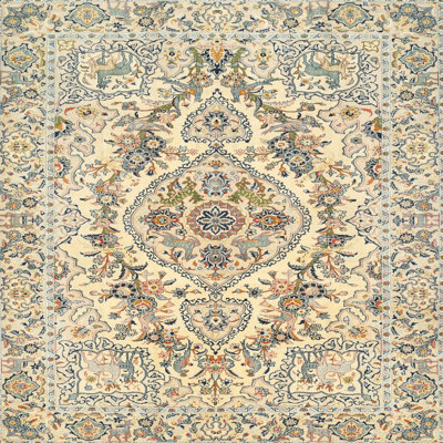 Tapis traditionnel vert / doré Cayetano