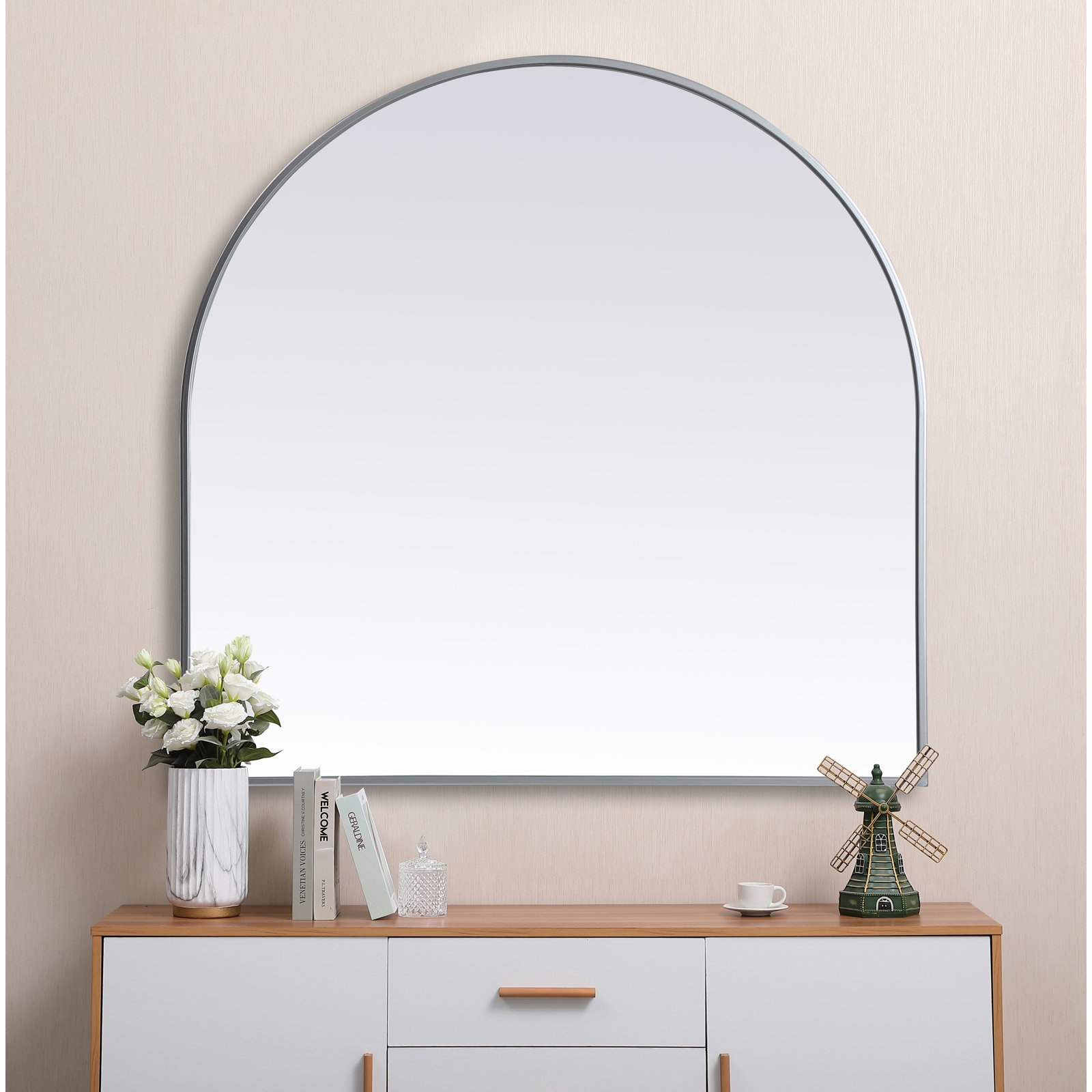 Sabine 36" Accent Mirror, Silver, 36" x 36"