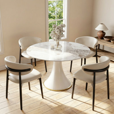 Table de coin bistro moderne et blanche