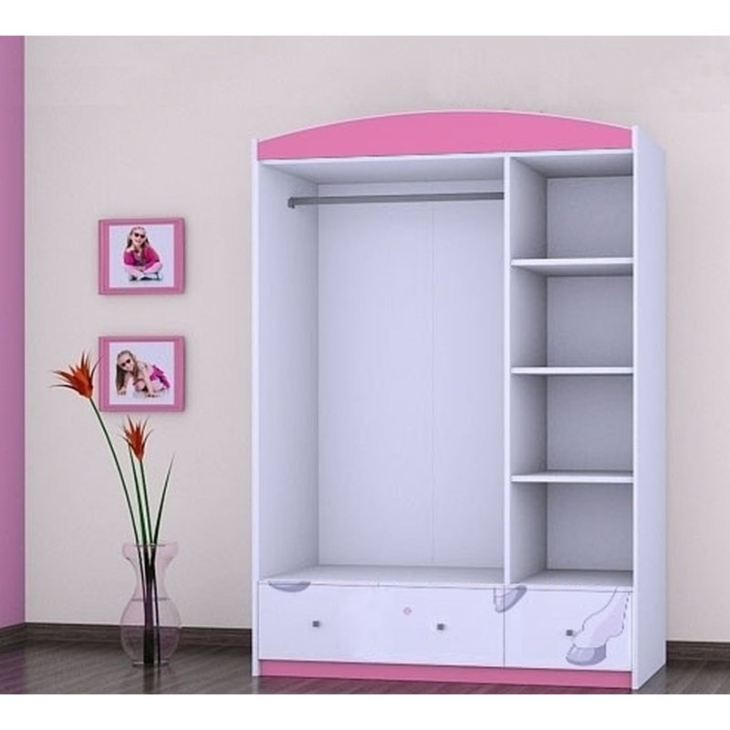 Evatt 3 Door Wardrobe, Pink