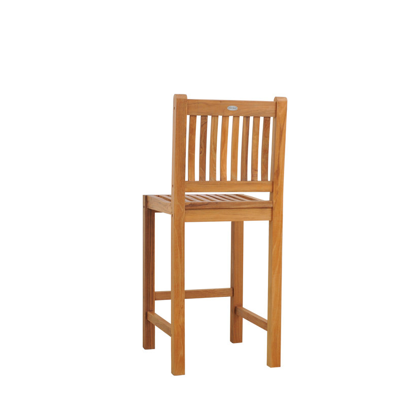 Elzas Outdoor Teak Bar Stool, 30"