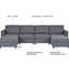 Canapé modulaire Aleana avec rangement, canapé en chenille en forme de U 6 pour le salon, grand lit modulaire de 123 po