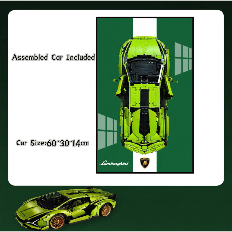 Voiture d'assemblage avec affiche, art mural
