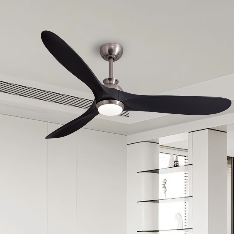 Grand ventilateur de plafond à 3 pales de 60 po à intensité variable avec lumière DEL et télécommande