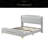 Leather Bed Frame With Wingback Headboard & Footboard,Solid Wooden Slats Support-668614635-668614632