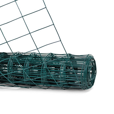  3FT H X 50FT W Green Vinyl Coated Welded Wire Mesh, 16 Gauge 2-Inch x 3-Inch Grid Hardware Cloth for Home and Garden, Great for Home Improvement and Home Guard Project