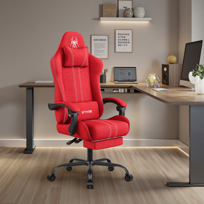 Fauteuil de jeu ergonomique en tissu à haut dossier Latitude Run®