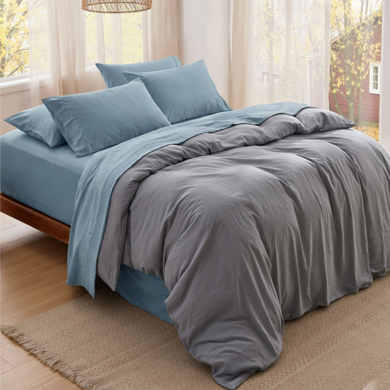 Bedsure Deep Pocket Full Size Sheets Set - 6 Piece, Prewashed Ultra-Soft Full Size Bed Sheets, Fits Mattresses Up To 18 Inches Thick, Breathable & Secure Fit, Hotel Luxury Bedding, Dusty Blue