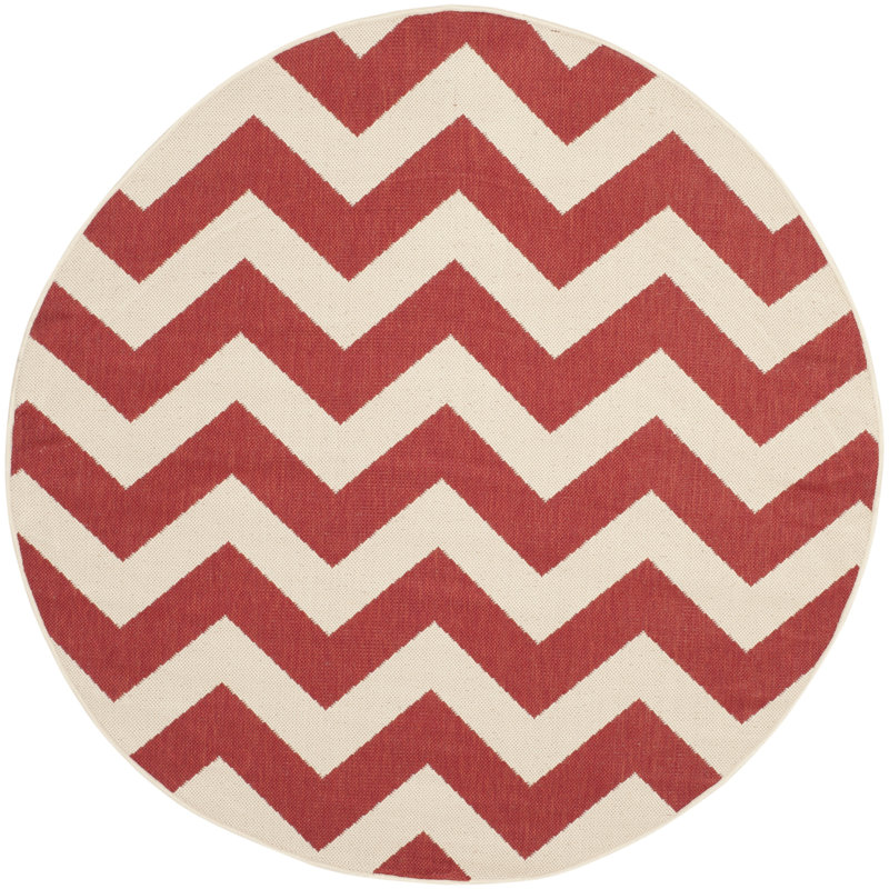 Vondrus Performance Chevron Indoor/Outdoor Area Rug, Round 7'1"
