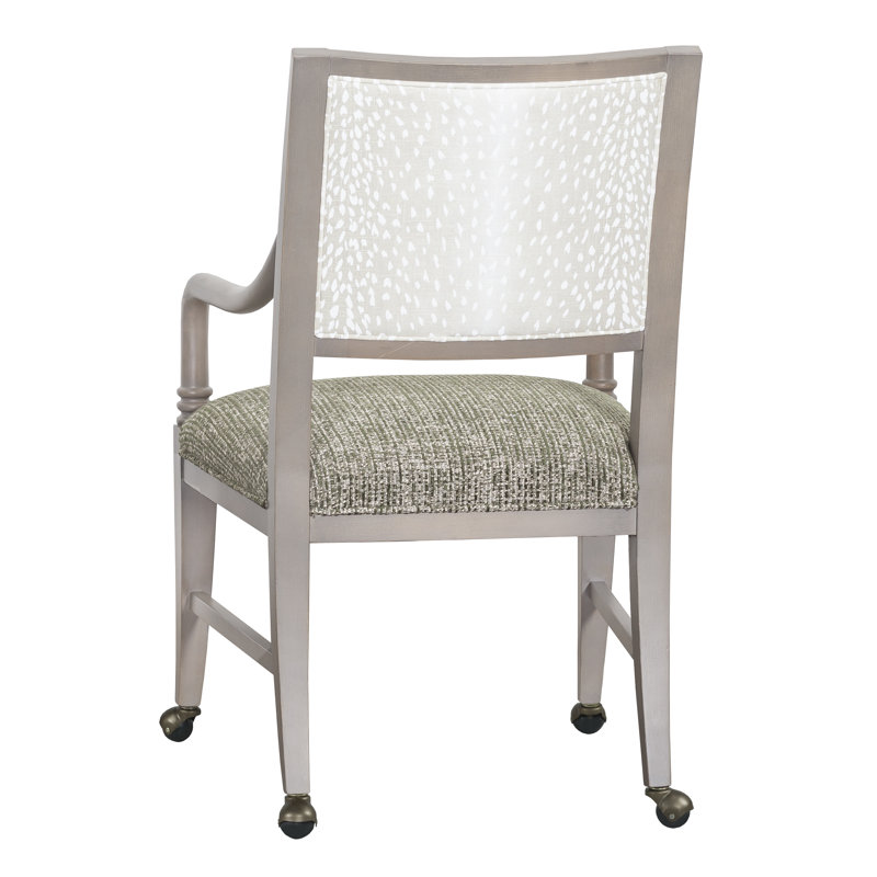 Big Sur Solid Wood Arm Chair with 4 Casters, Hazelnut, 9508 Sand