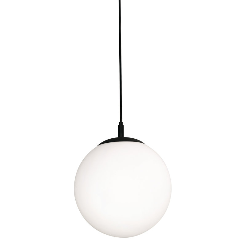Luminaire suspendu sphérique unique à 1 lumière Altia, H 11,8 po x l 11,8 po x 11,8 po, Noir