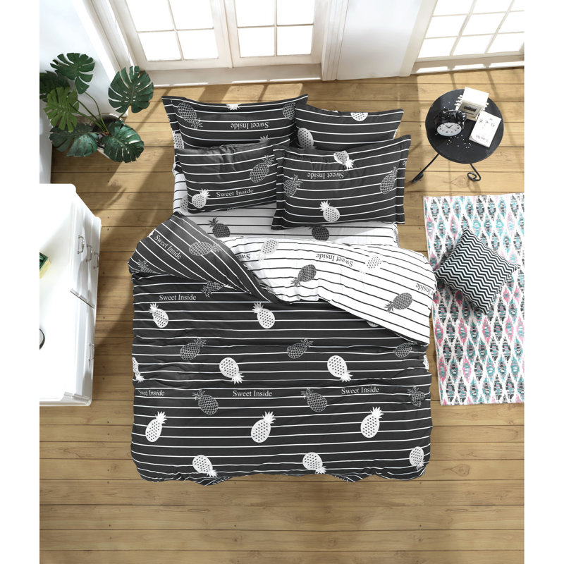 Fuselier Striped Duvet Cover Set with Pillowcases, 220 x 240cm Duvet Cover + 2 Pillowcases