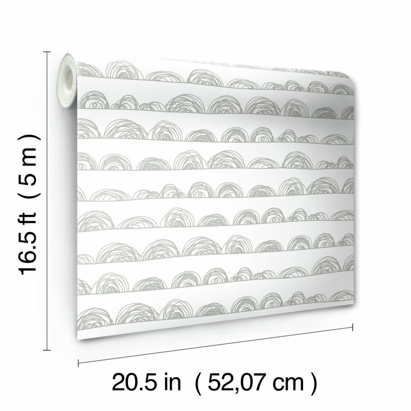 Rouleau de papier peint adhésif L 16,5 pi x l 20,5 po Jardena, Gris pâle