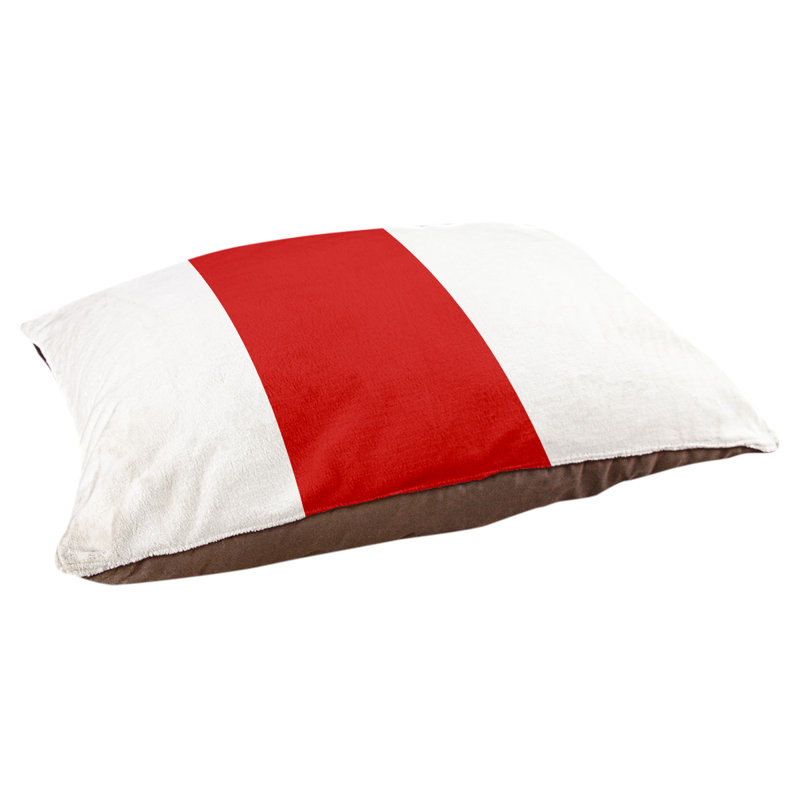 Coussin Colorado, Moyen (l 28 po x P 18 po x H 6 po), Blanc /Rouge