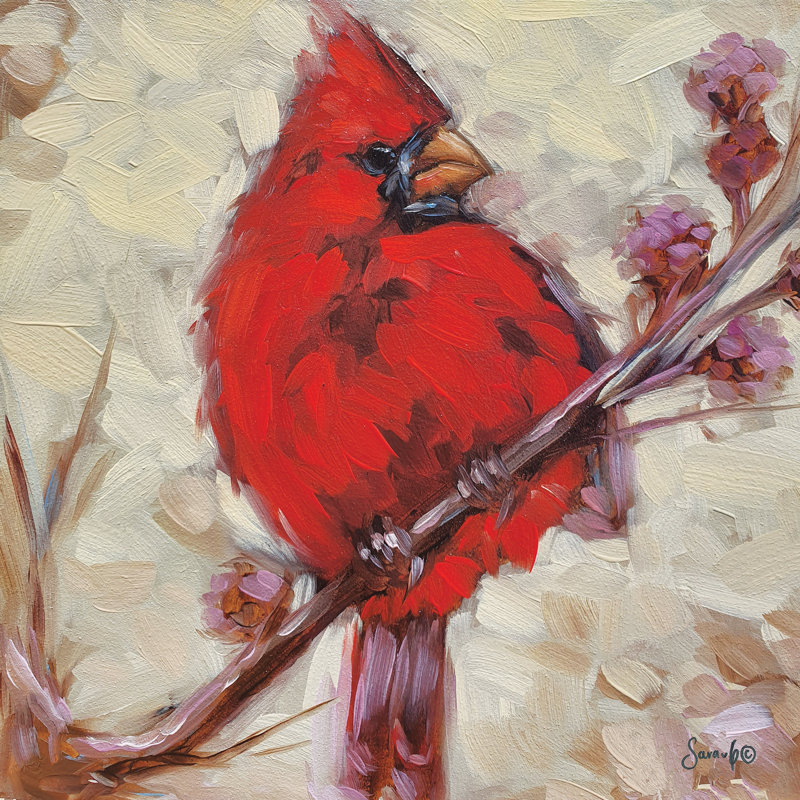 «Jamariun Mr. Red» sur toile par Sara, H 12 po x l 12 po