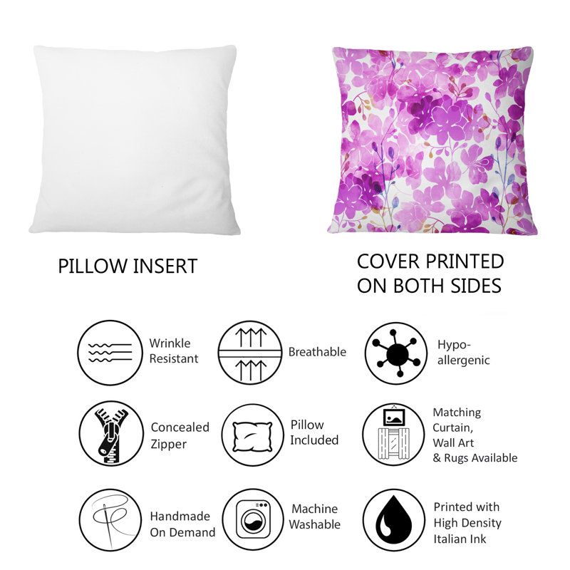 Coussin Fuchia Lilacs And Branches