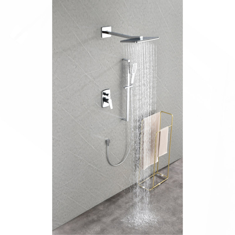 Système de douche à pluie murale avec 3 jets de corps et douche à main