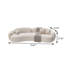 70.87"Curved, irregular-shaped white frosted velvet sofa