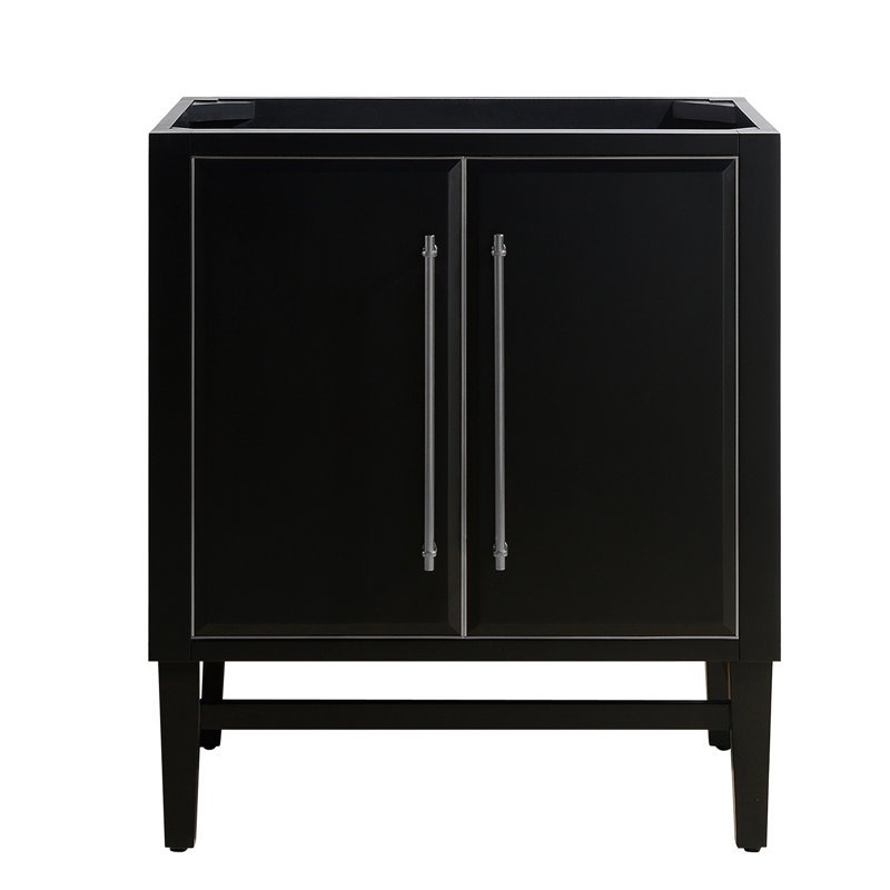Mason 30'' W Single Bathroom Vanity Base, Black, Satin