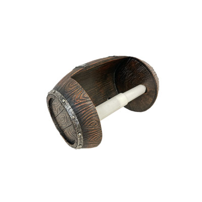 Vintage Western Barrel Toilet Paper Holder Polyresin Wall Mount